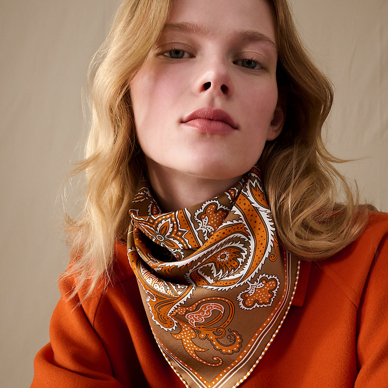 H Enlumine bandana 55 - Brown | Hermès Mainland China